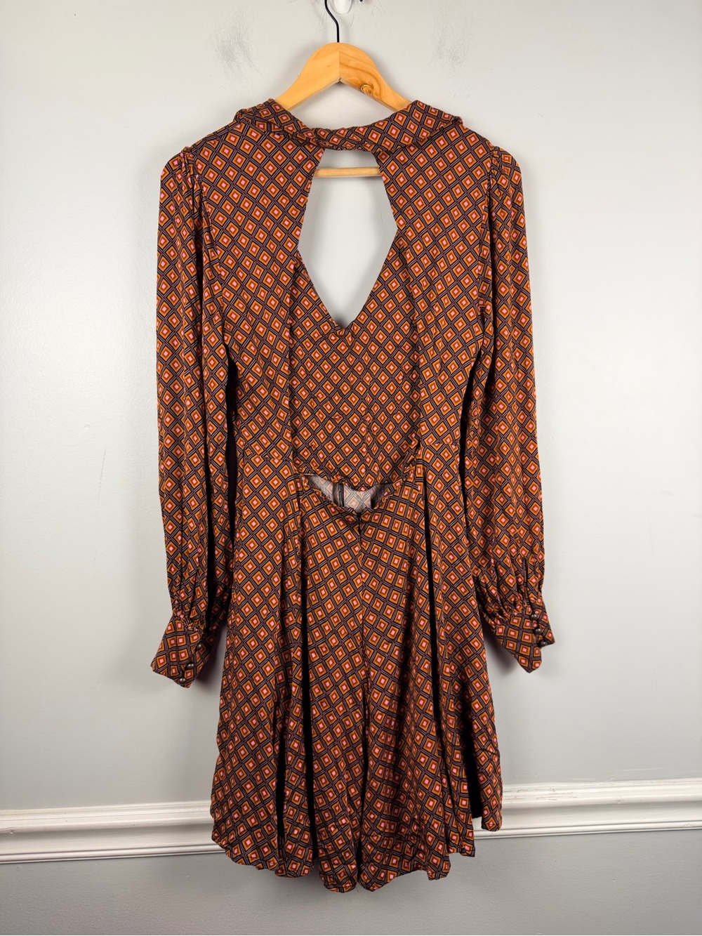 Free People It Takes Two Sleeve Mini Dress in Night Combo size Medium - Picture 6 of 8
